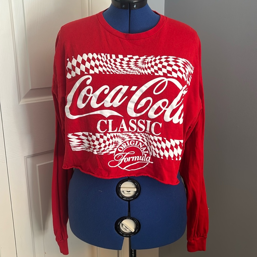 Coca-cola red long sleeve crop top